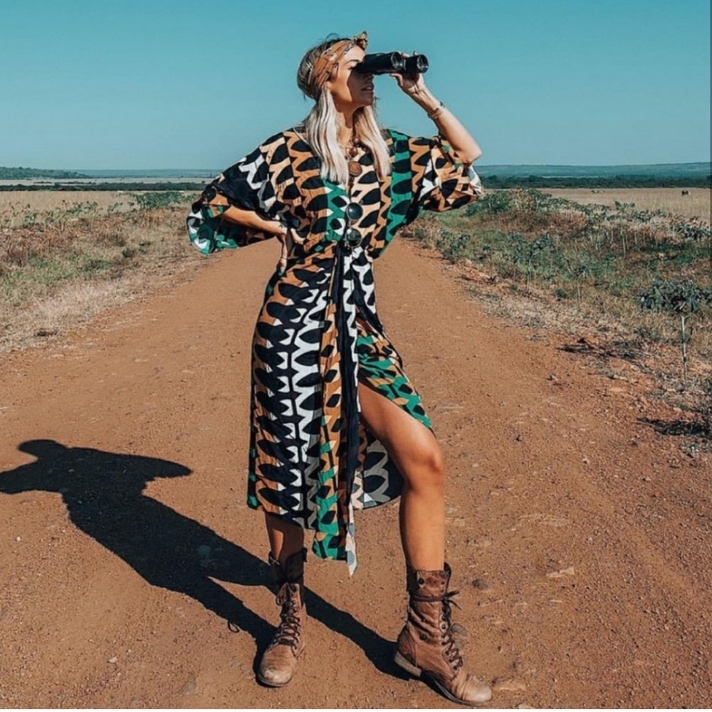 Zara bloggers favorite printed drape dress